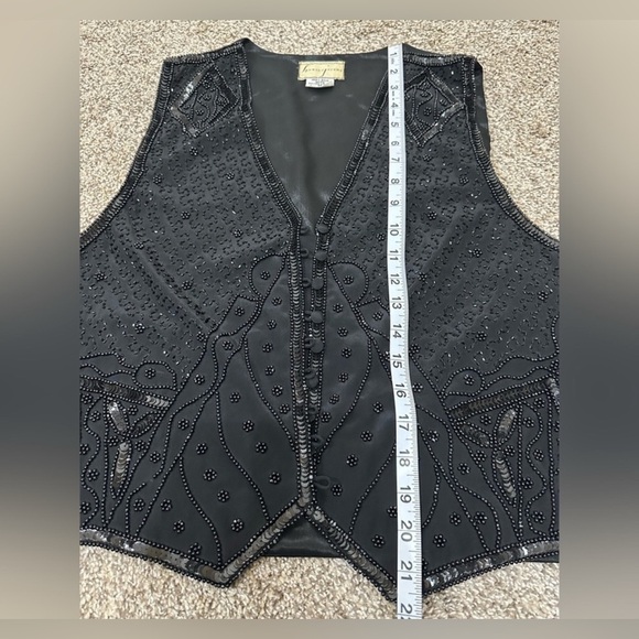 Spenser Jeremy black beaded silk vest Size Medium - Picture 7 of 8